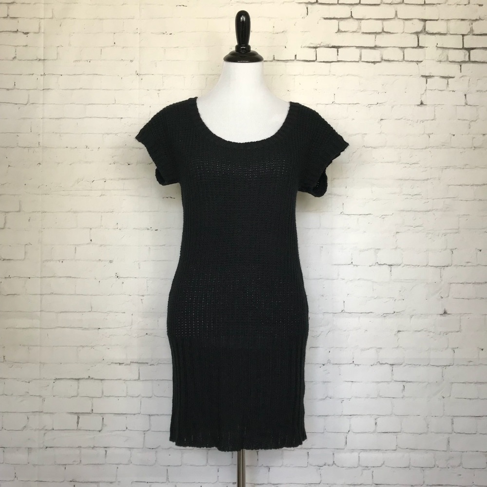 Red Paint Knit Sweater Dress